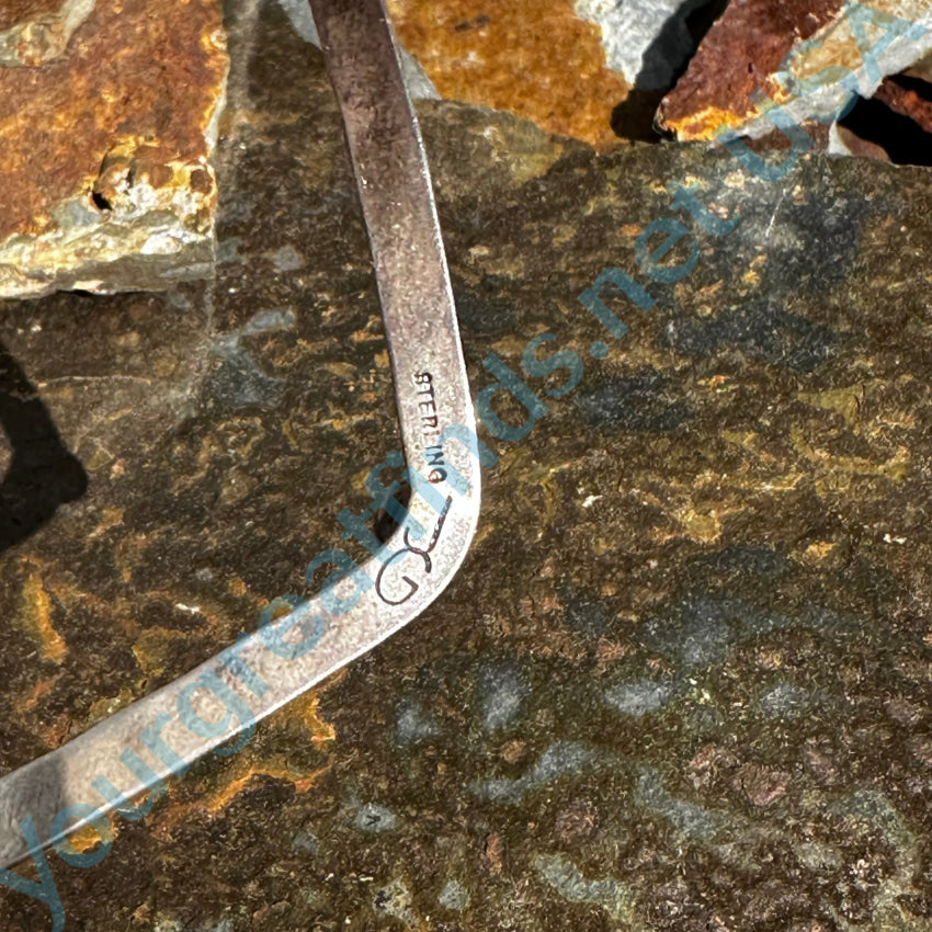 Vintage Navajo Stamped Sterling Silver Turquoise Bracelet