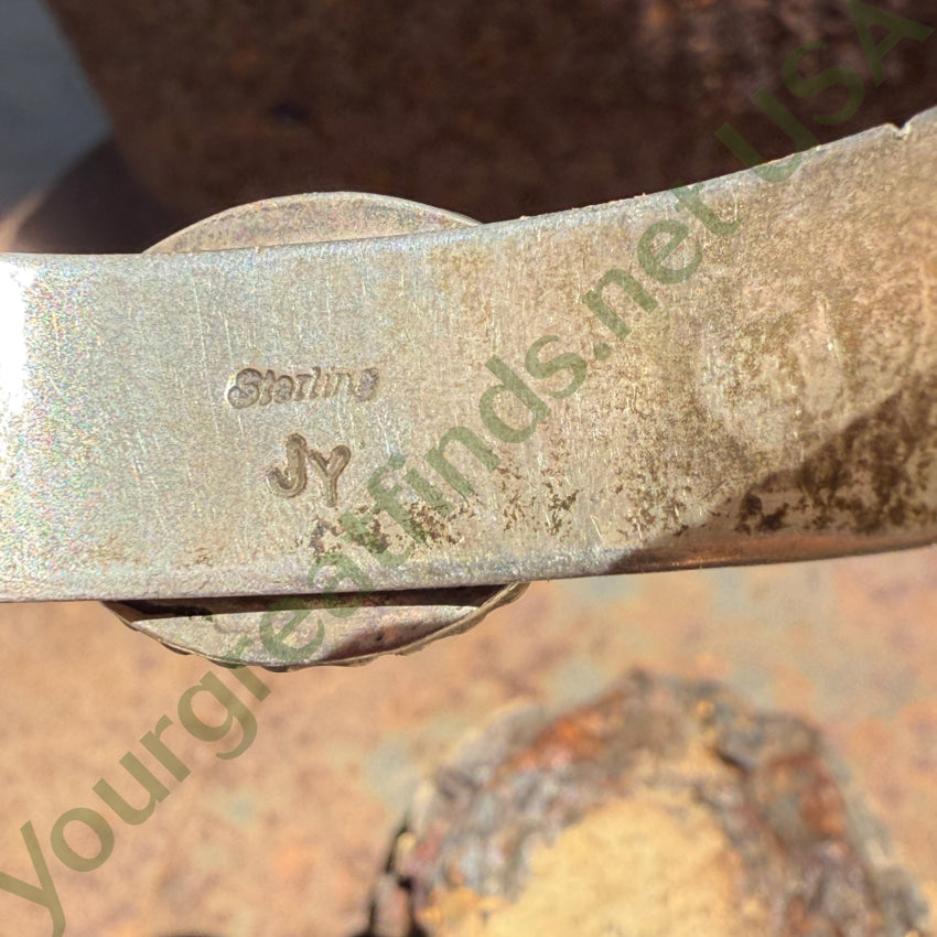 Vintage Navajo Stamped Sterling Silver Turquoise Cuff Bracelet Jimmy Yazzie bracelet