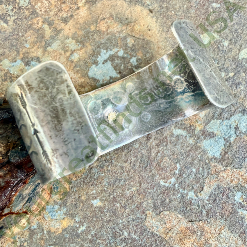 Vintage Navajo Stamped Sterling Silver Wide Cuff Bracelet bracelet