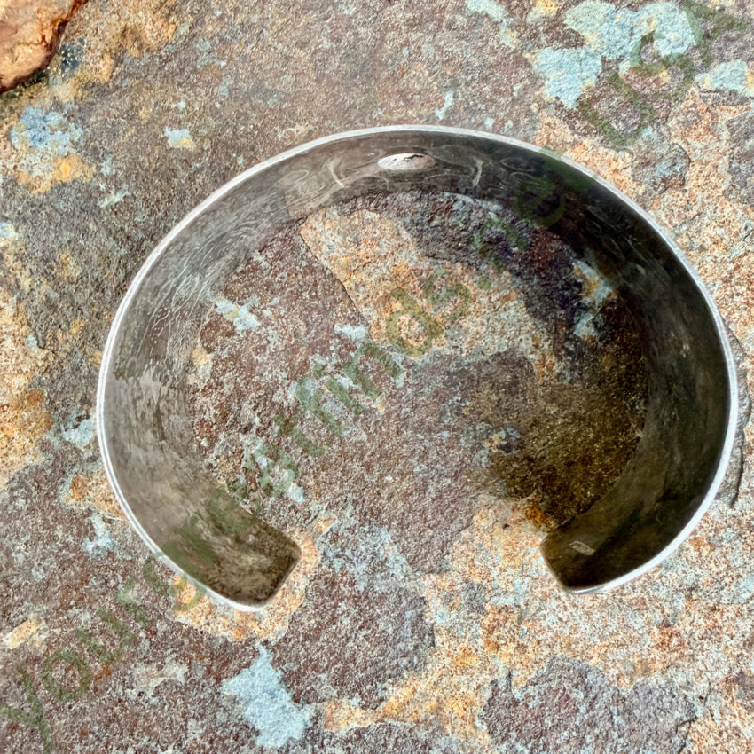 Vintage Navajo Stamped Sterling Silver Wide Cuff Bracelet bracelet