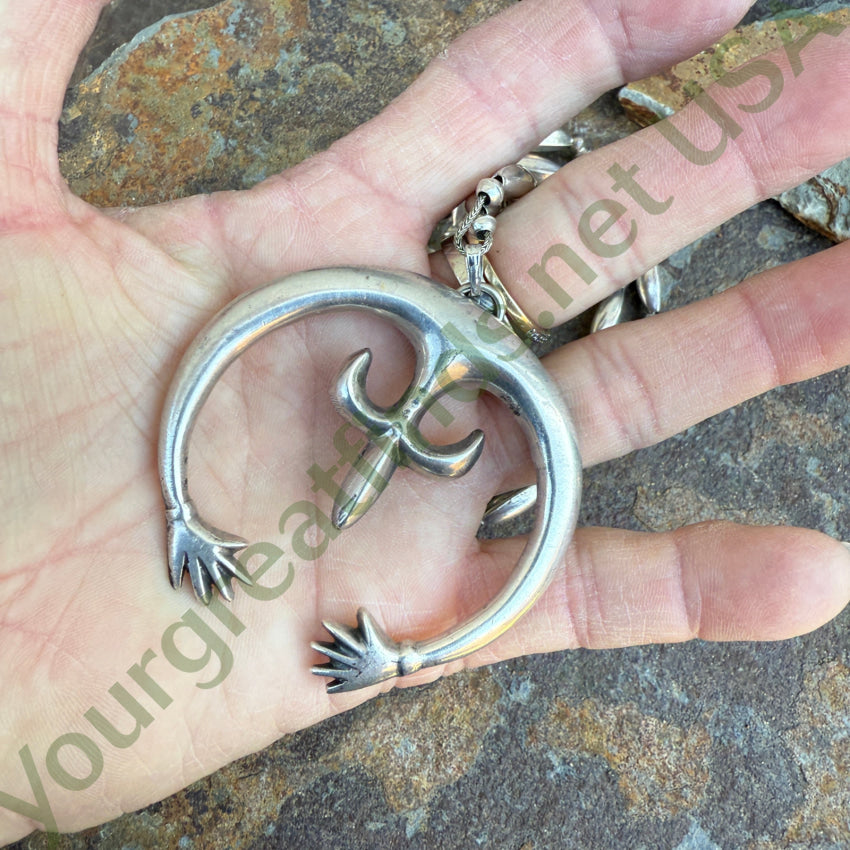 Vintage Navajo Sterling Bench Bead Naja Necklace Necklace