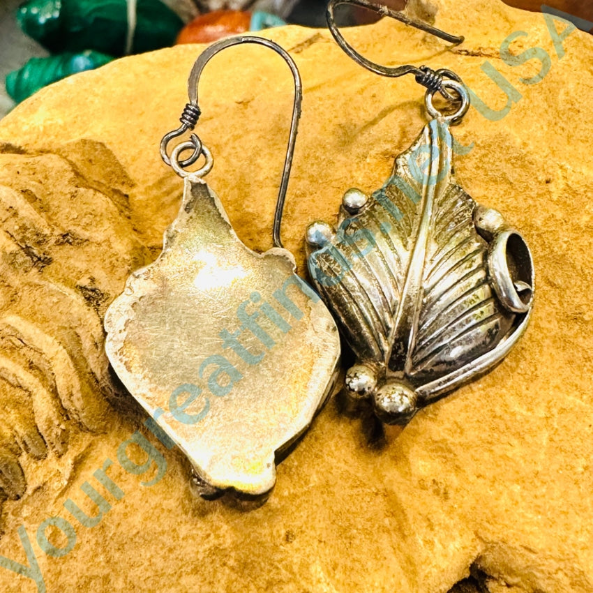 Vintage Navajo Sterling Silver Appliqué Feather Earrings