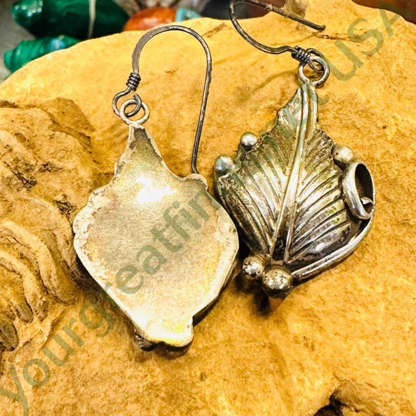Vintage Navajo Sterling Silver Appliqué Feather Earrings