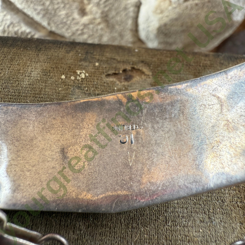 Vintage Navajo Sterling Silver Applique SLave Bracelet bracelet ring set