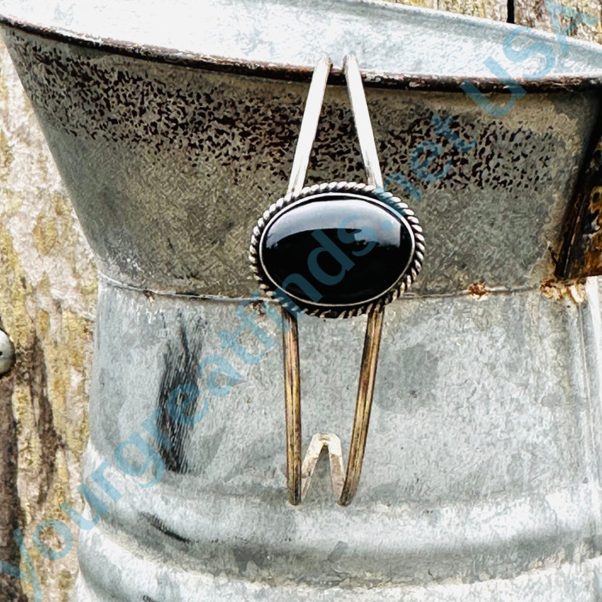 Vintage Navajo Sterling Silver Black Onyx Cuff Bracelet Bracelet