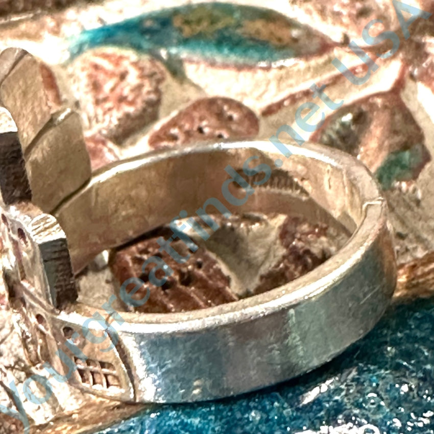 Vintage Navajo Sterling Silver Brass Pueblo Storyteller Ring 7