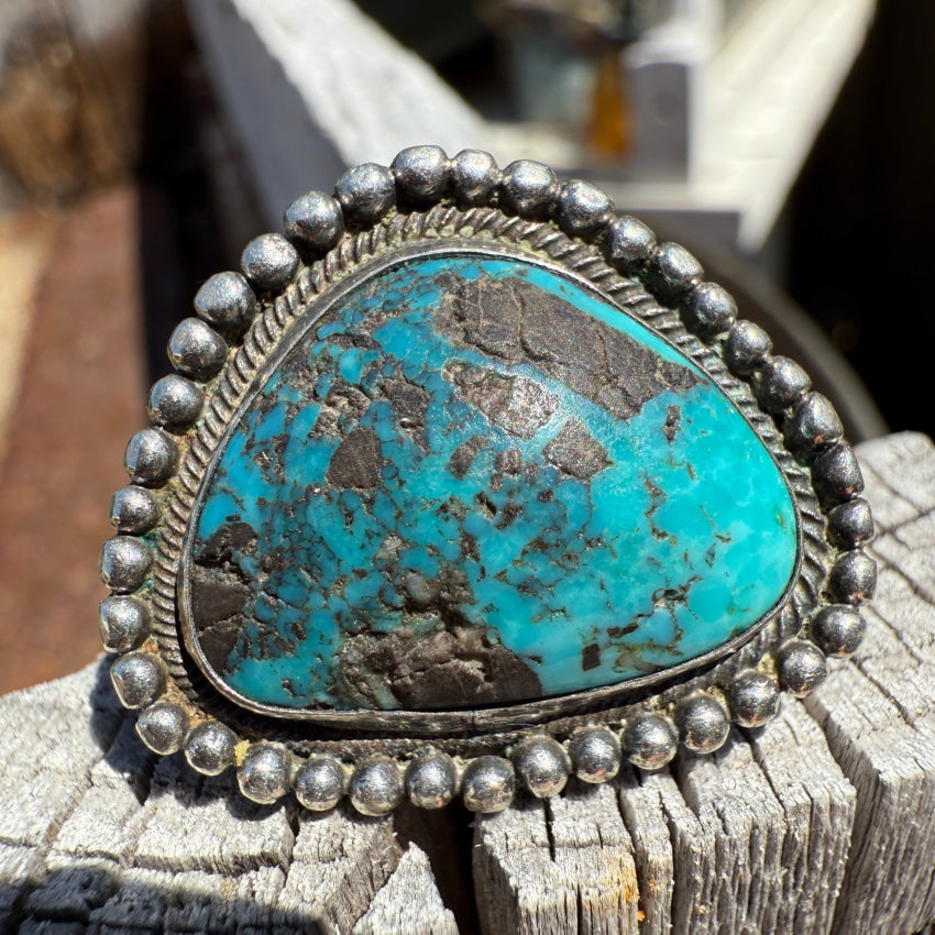 Vintage Navajo Sterling Silver Carlin Mine Ring Size 7 ring