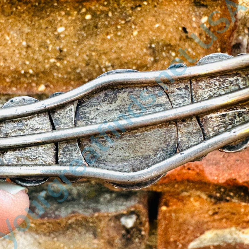 Vintage Navajo Sterling Silver Carlin Mine Turquoise Cuff Bracelet Bracelet