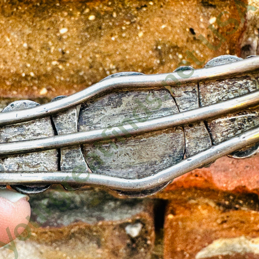 Vintage Navajo Sterling Silver Carlin Mine Turquoise Cuff Bracelet Bracelet