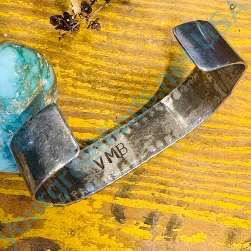 Vintage Navajo Sterling Silver Channel Inlay Bracelet Begay
