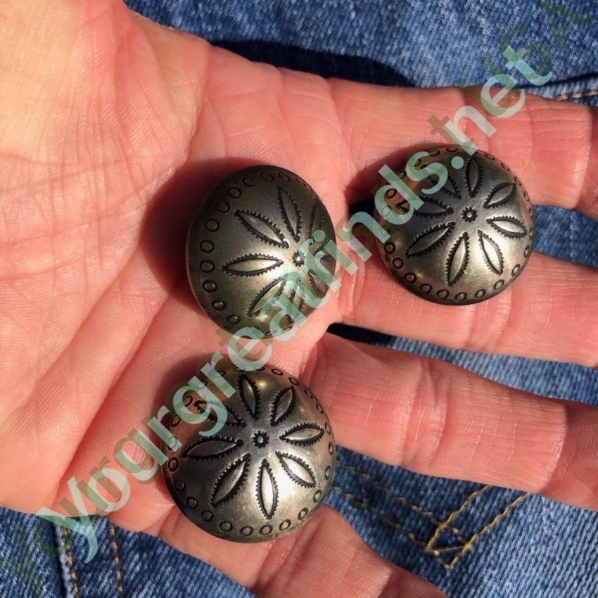 Vintage Navajo Sterling Silver Concho Clothing Buttons 3 Yourgreatfinds
