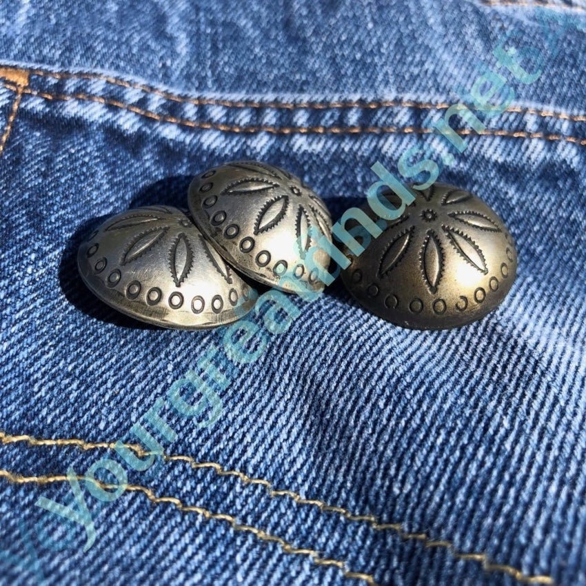 Vintage Navajo Sterling Silver Concho Clothing Buttons 3 Yourgreatfinds