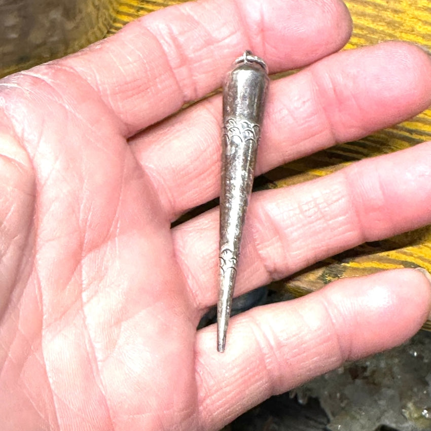 Vintage Navajo Sterling Silver Cone Pendant Indian Icicle