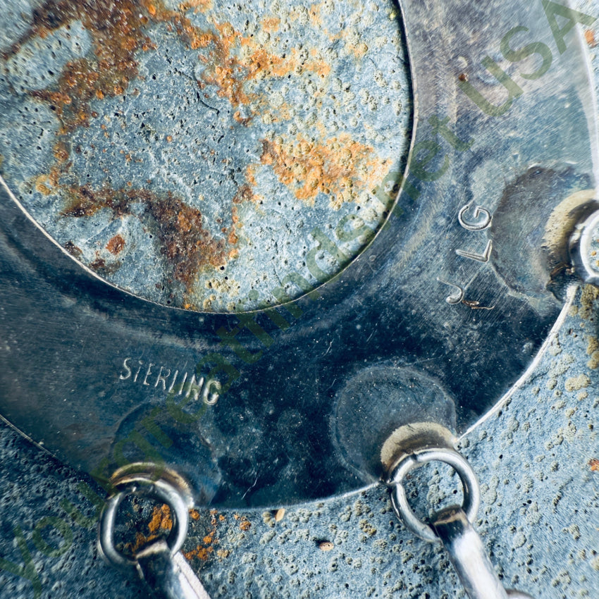 Vintage Navajo Sterling Silver Cowboy Hoop Pierced Post Earrings earrings