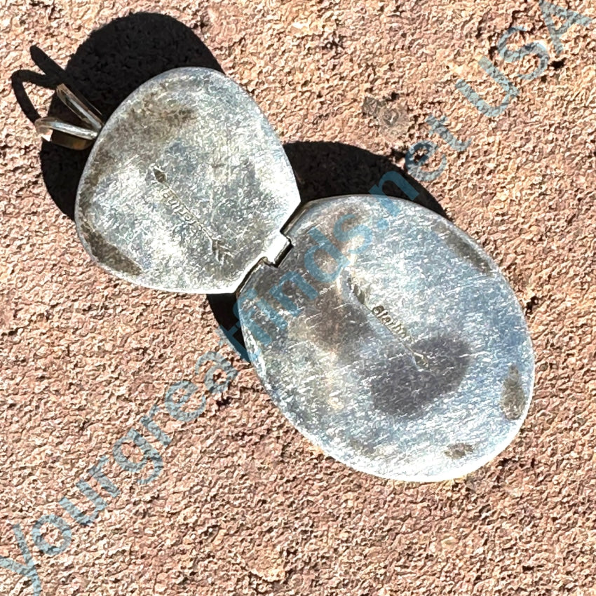 Vintage Navajo Sterling Silver Double Pendant Dinosaur Bone
