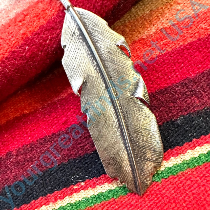 Vintage Navajo Sterling Silver Feather Ear Cuff