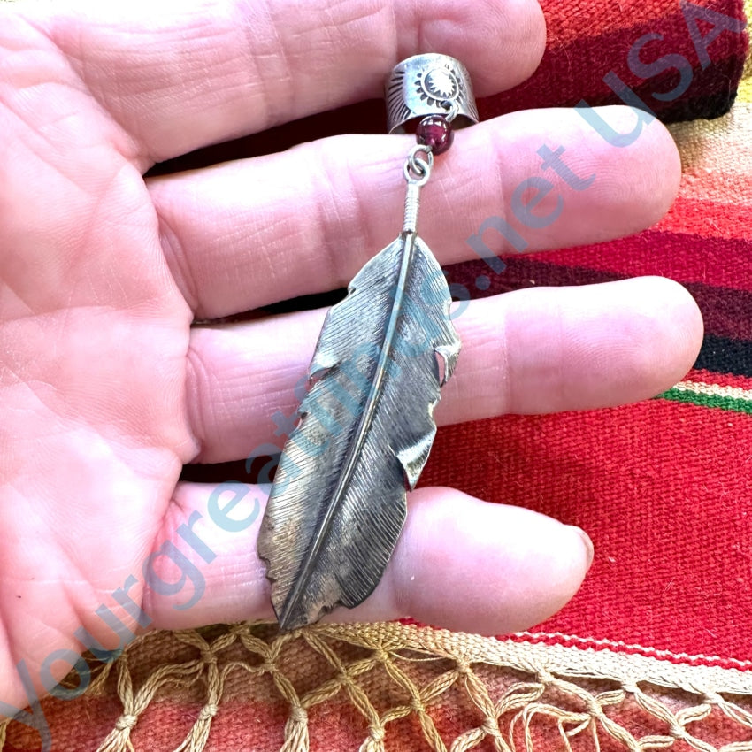 Vintage Navajo Sterling Silver Feather Ear Cuff