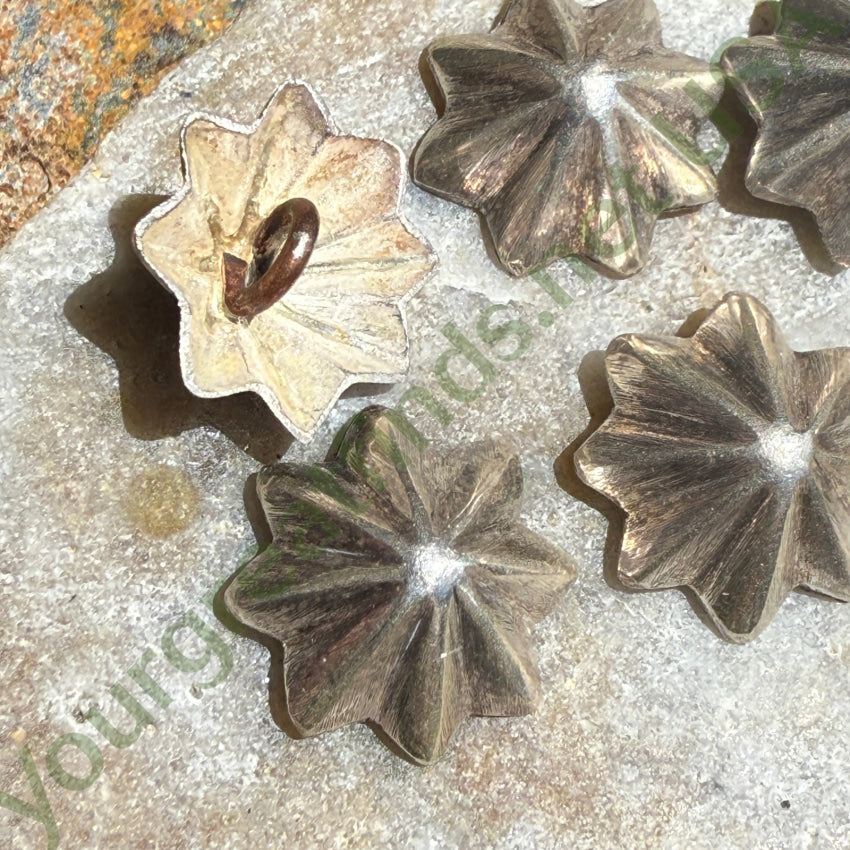 Vintage Navajo Sterling Silver Fluted Clothing Buttons clothing buttons