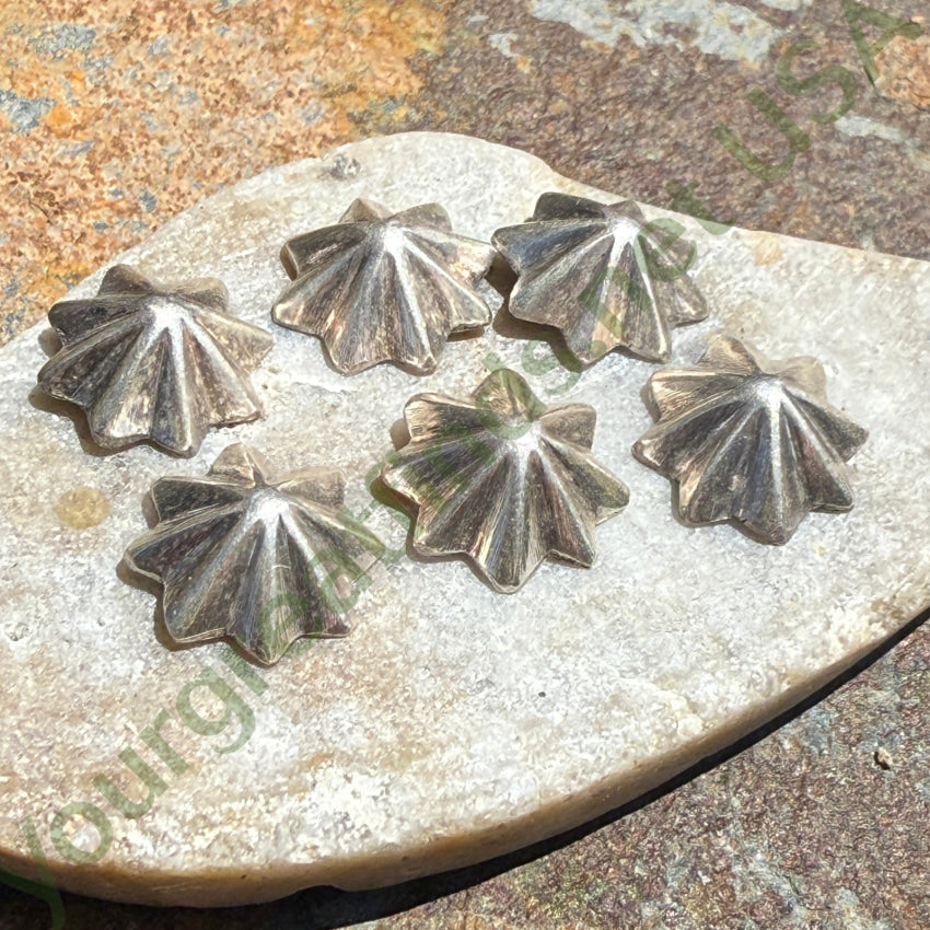 Vintage Navajo Sterling Silver Fluted Clothing Buttons clothing buttons