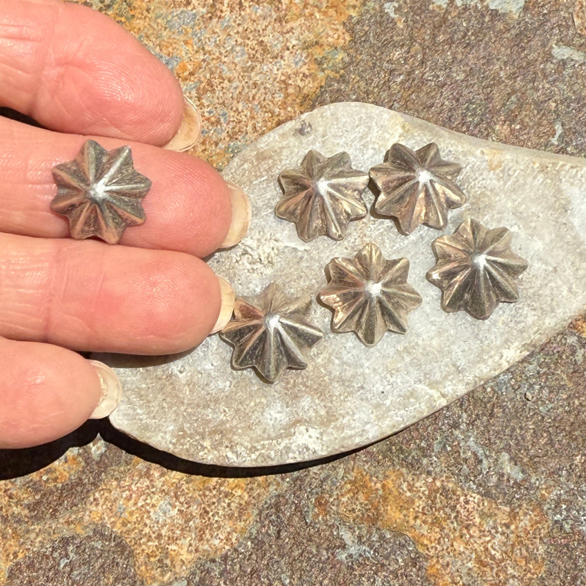 Vintage Navajo Sterling Silver Fluted Clothing Buttons clothing buttons