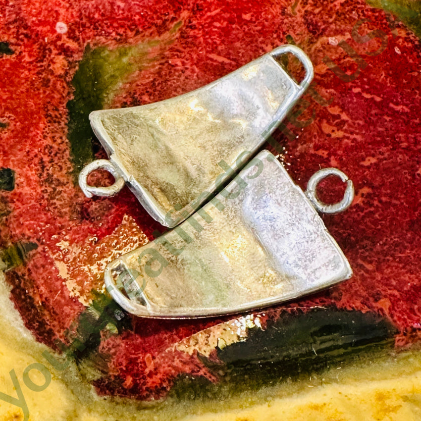 Vintage Navajo Sterling Silver Gemstone Inlay Watch Band Plate