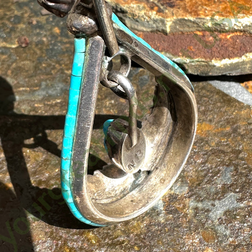 Vintage Navajo Sterling Silver & Heishi Turquoise Bench Bead Necklace