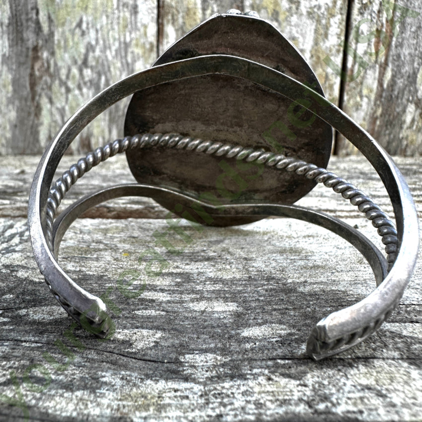 Vintage Navajo Sterling Silver & Huge Turquoise Cuff Bracelet Bracelet