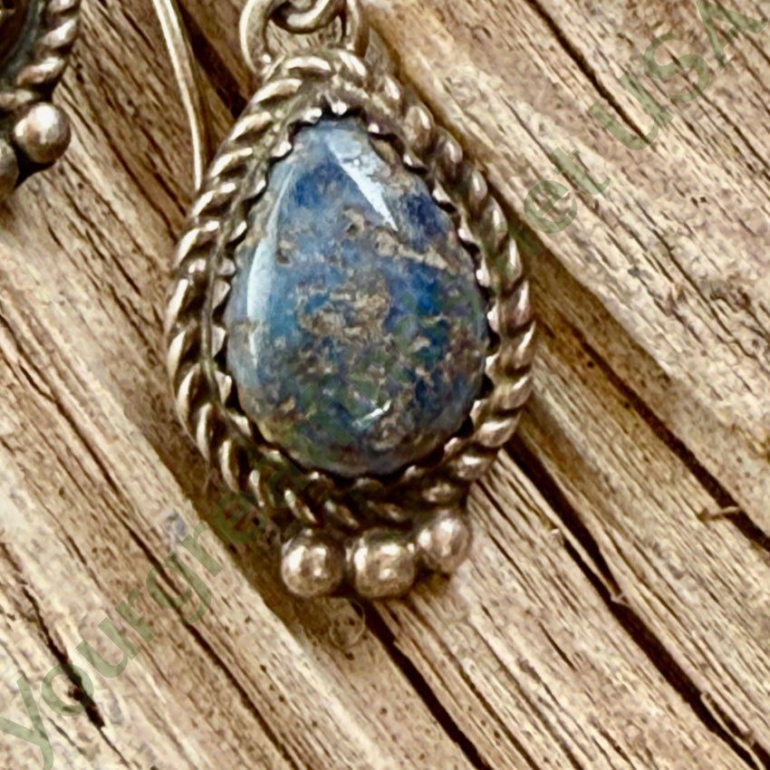 Vintage Navajo Sterling Silver & Lapis Lazuli Pierced Earrings earrings