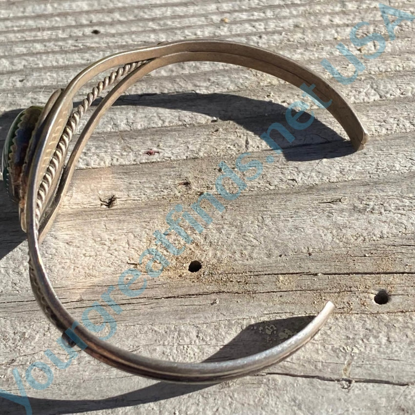Vintage Navajo Sterling Silver Malachite Bracelet