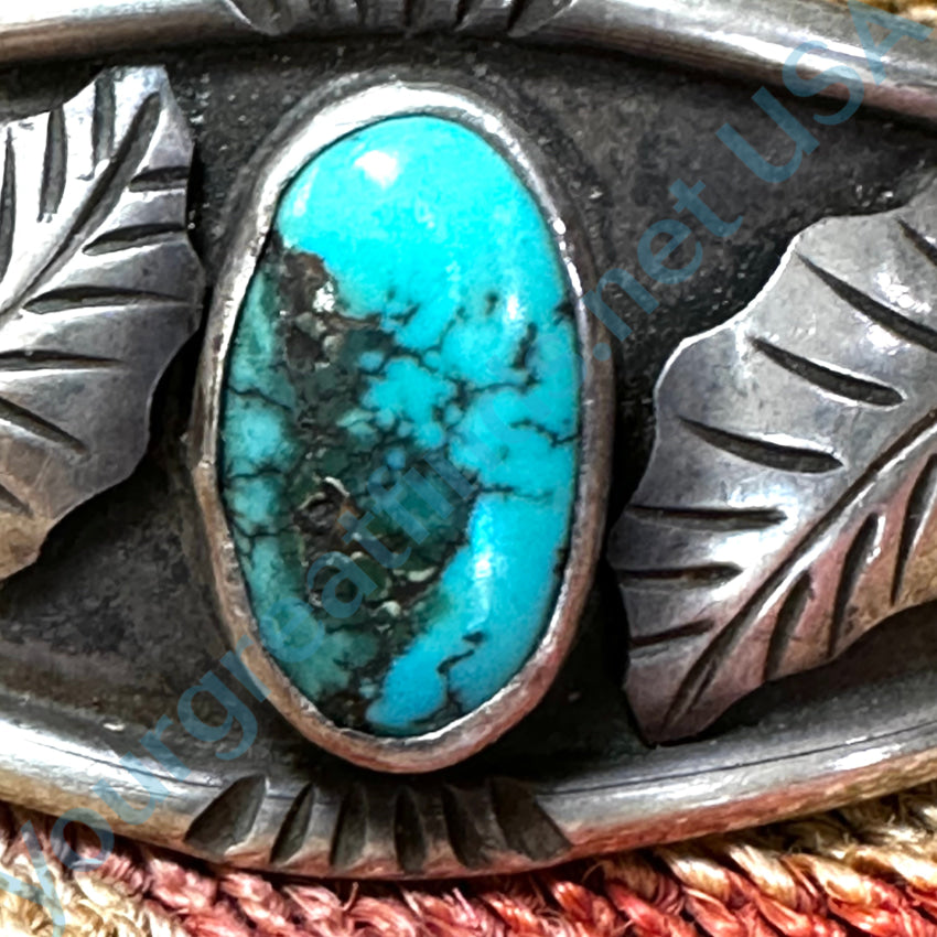 Vintage Navajo Sterling Silver & Natural Turquoise Bracelet