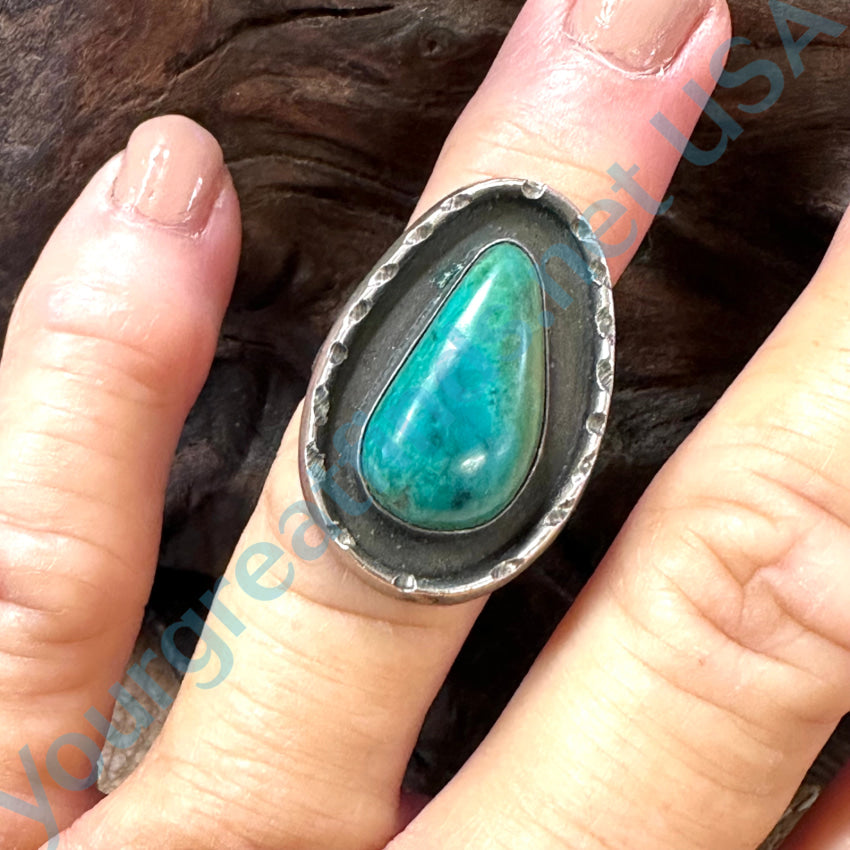 Vintage Navajo Sterling Silver & Natural Turquoise Ring 6 Ring