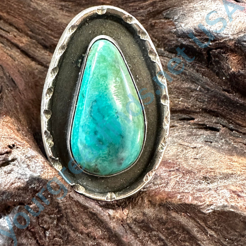 Vintage Navajo Sterling Silver & Natural Turquoise Ring 6 Ring