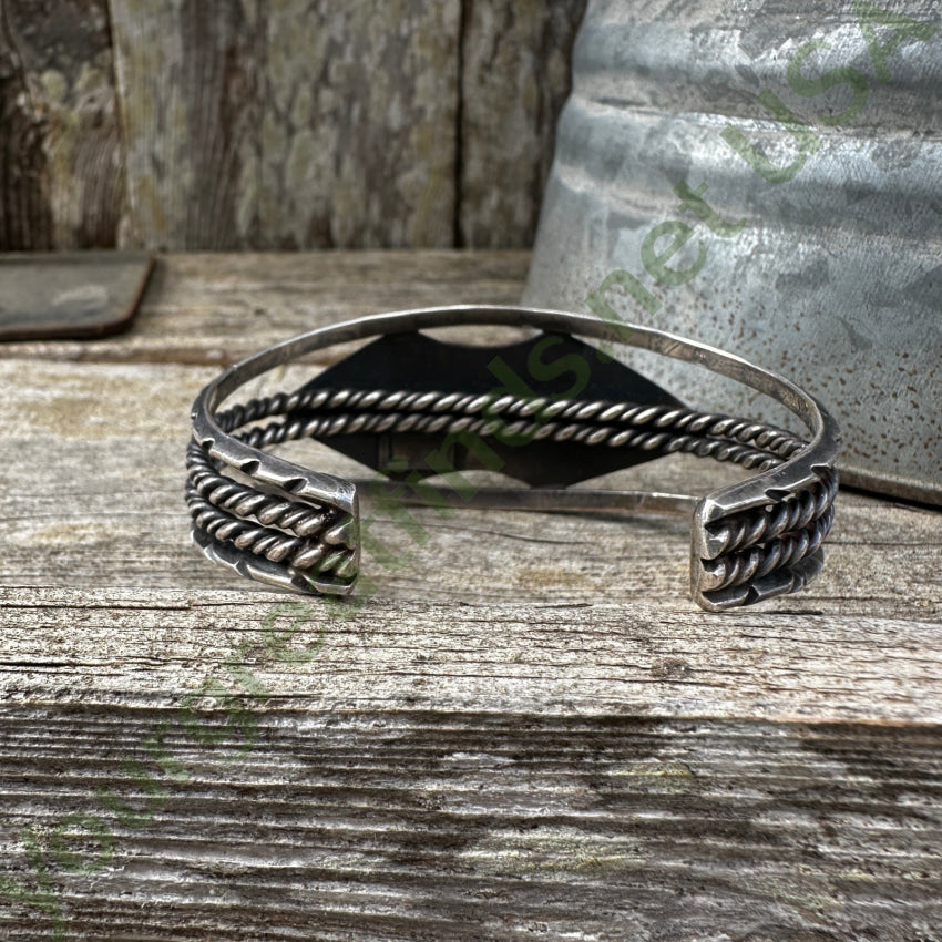 Vintage Navajo Sterling Silver No. 8 Mine Turquoise Cuff Bracelet