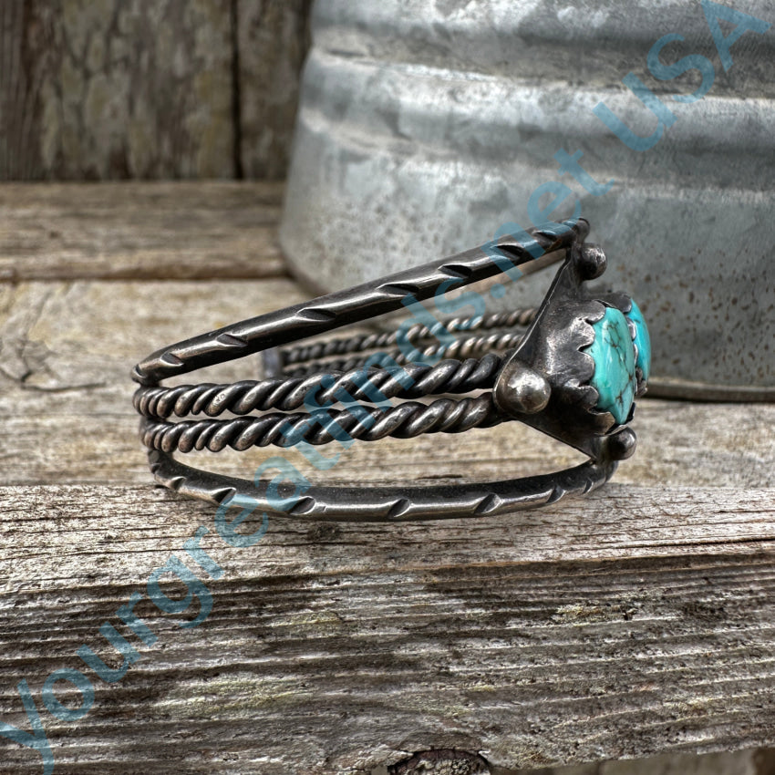 Vintage Navajo Sterling Silver No. 8 Mine Turquoise Cuff Bracelet Bracelet