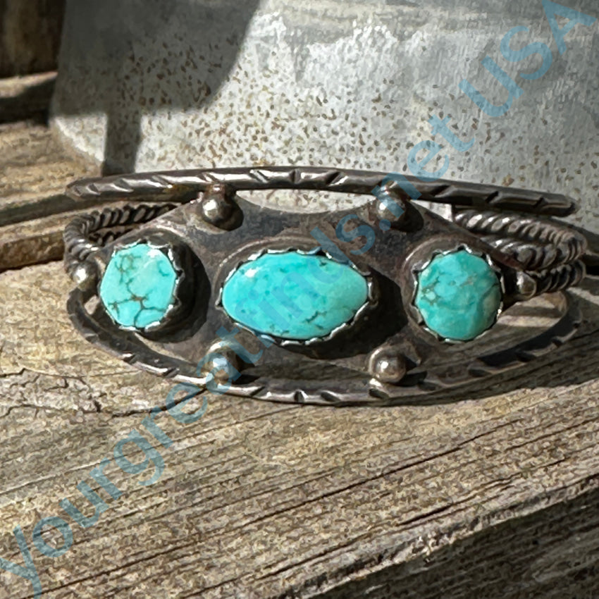 Vintage Navajo Sterling Silver No. 8 Mine Turquoise Cuff Bracelet Bracelet