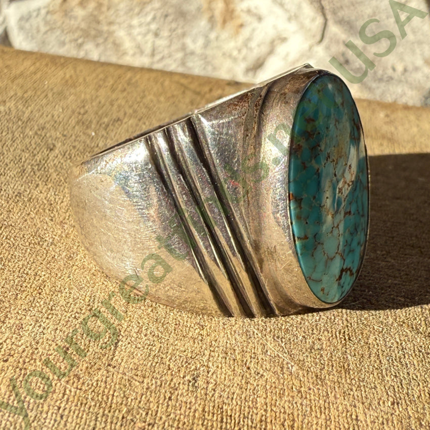 Vintage Navajo Sterling Silver No. 8 Mine Turquoise Ring Size 11 ring