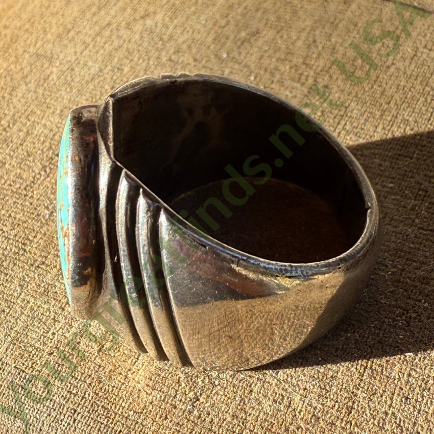 Vintage Navajo Sterling Silver No. 8 Mine Turquoise Ring Size 11 ring