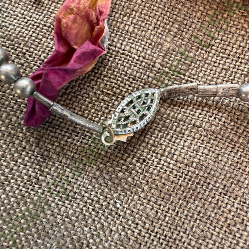 Vintage Navajo Sterling SIlver & Nugget Turquoise Necklace Bracelets