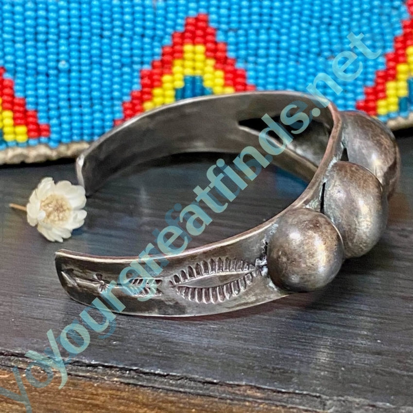 Vintage Navajo Sterling Silver Orb Bracelet 1930 Yourgreatfinds