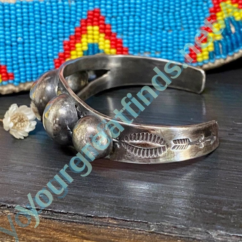 Vintage Navajo Sterling Silver Orb Bracelet 1930 Yourgreatfinds