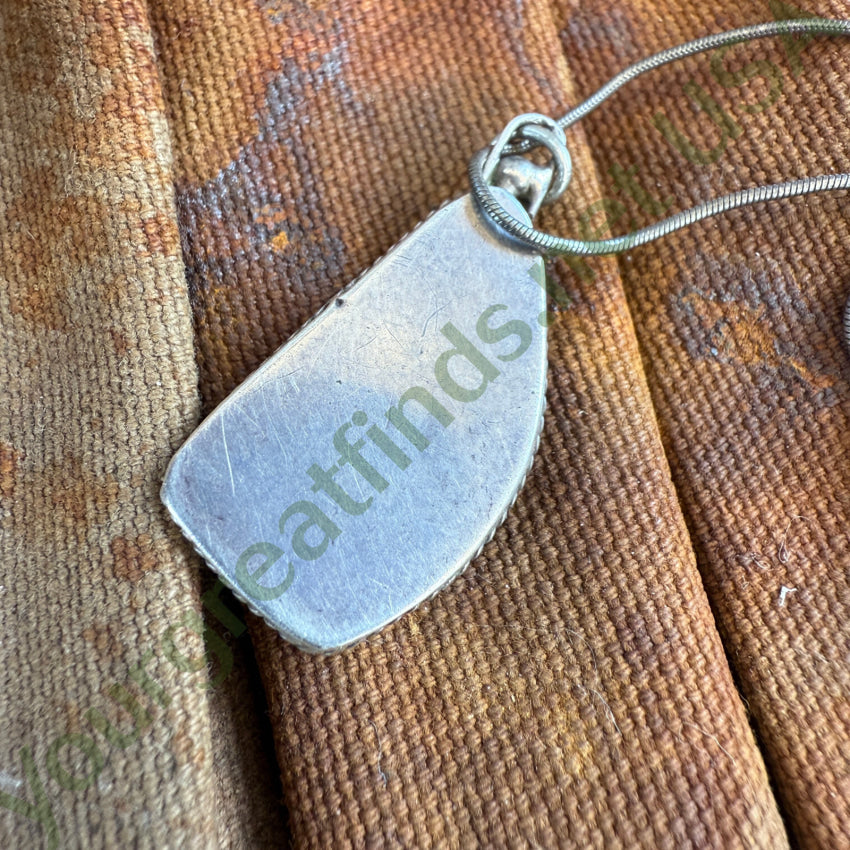 Vintage Navajo Sterling Silver & Parrot Wing Chrysocolla Necklace necklace