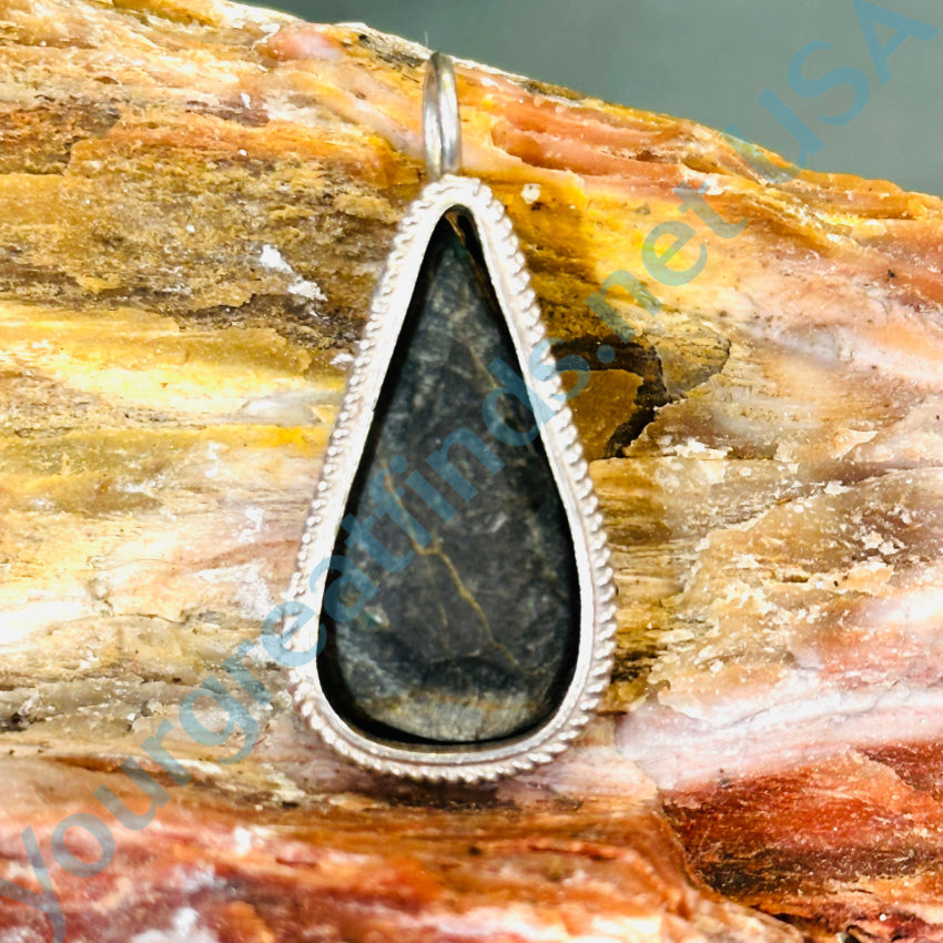 Vintage Navajo Sterling Silver Pendant High Grade Natural Turquoise Pendant