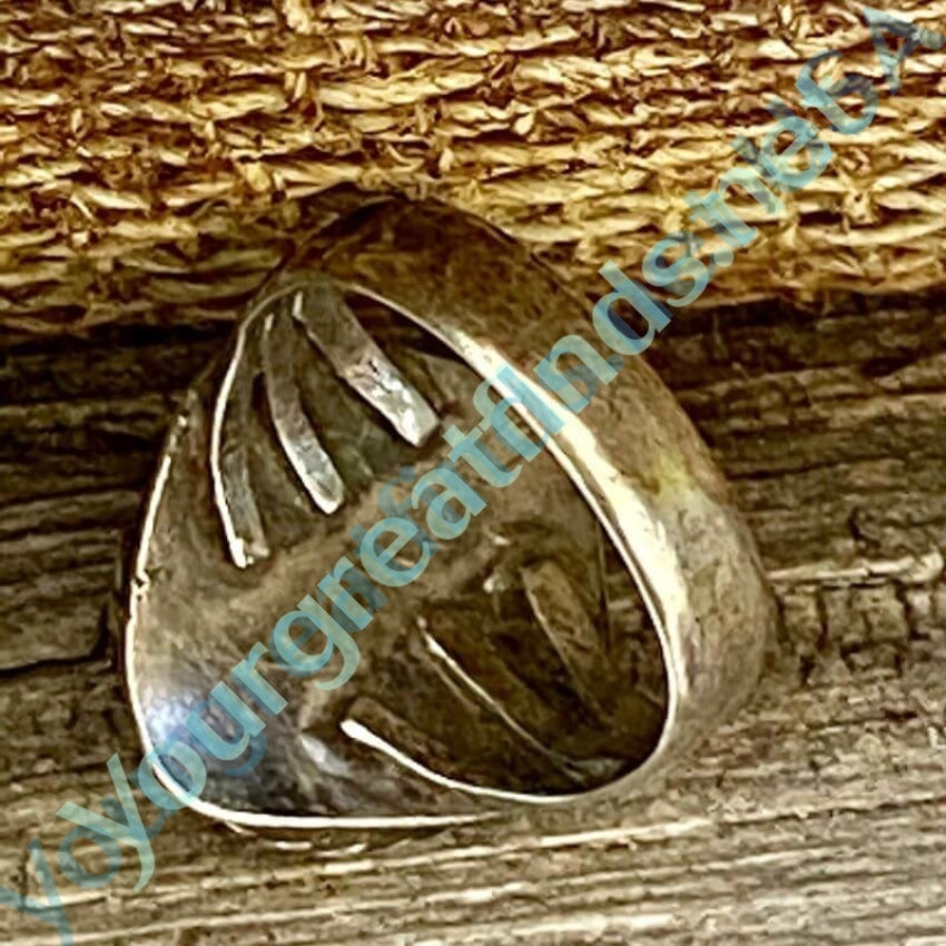 Vintage Navajo Sterling Silver Ring with Operculum Shell Size 11 Yourgreatfinds