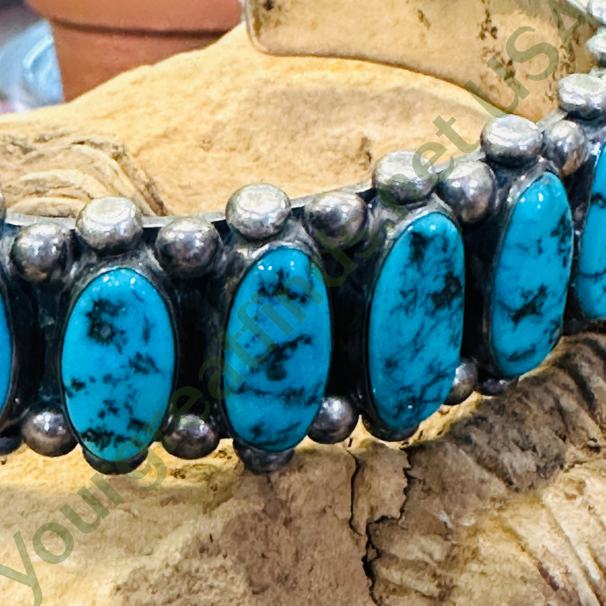 Vintage Navajo Sterling Silver Row Bracelet