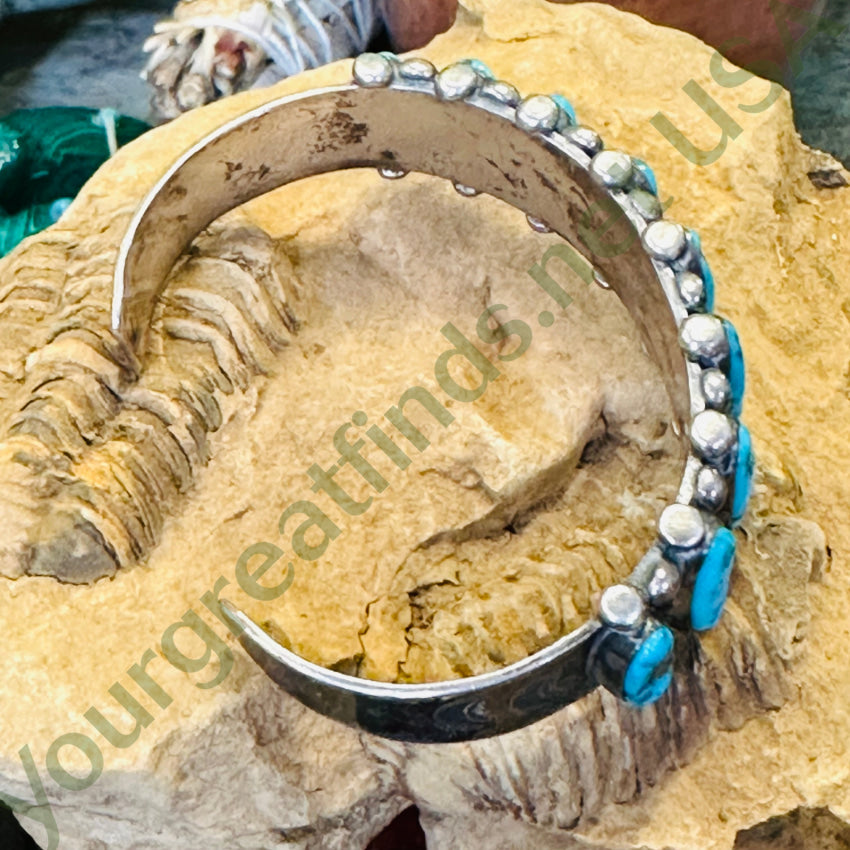 Vintage Navajo Sterling Silver Row Bracelet