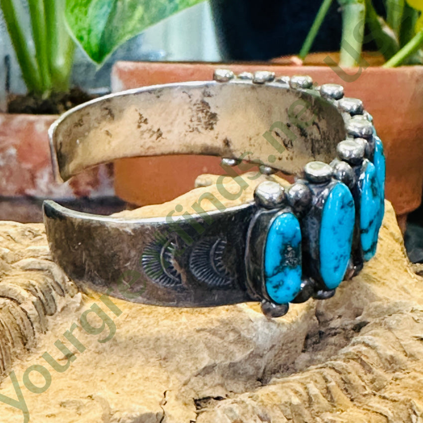 Vintage Navajo Sterling Silver Row Bracelet