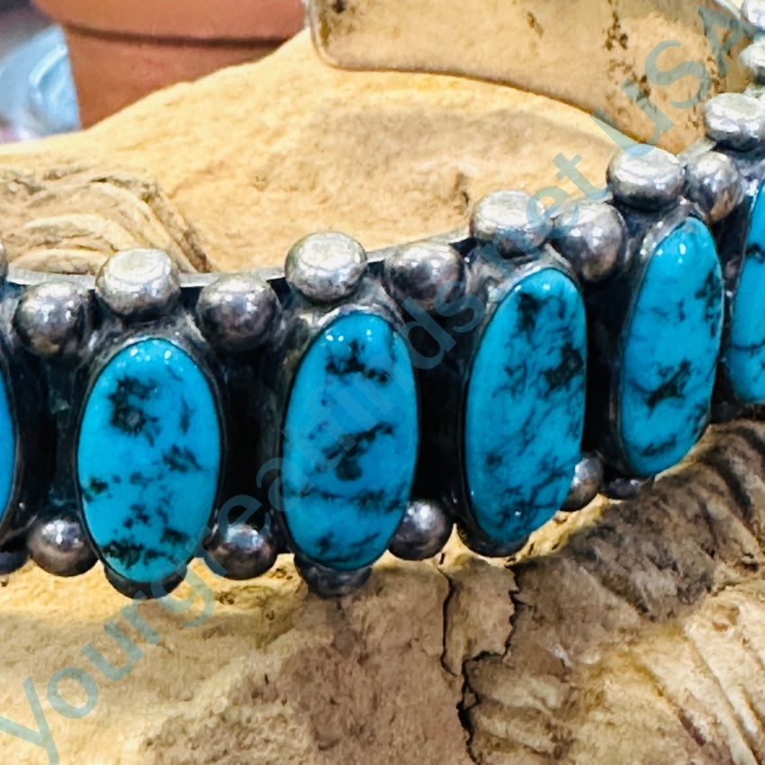 Vintage Navajo Sterling Silver Row Bracelet