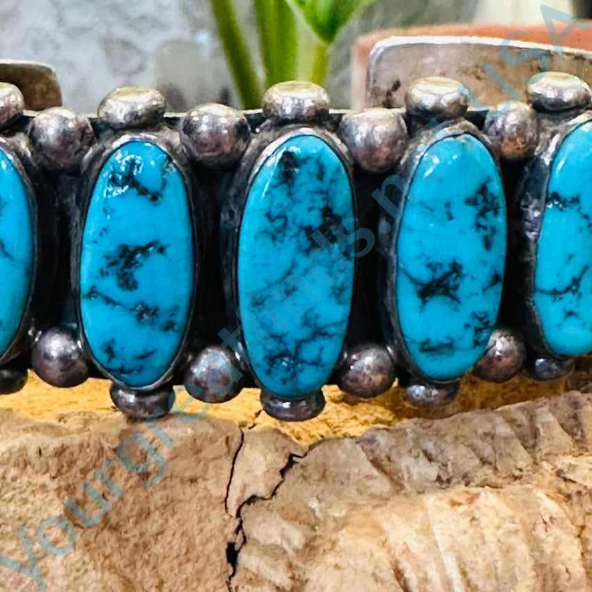 Vintage Navajo Sterling Silver Row Bracelet