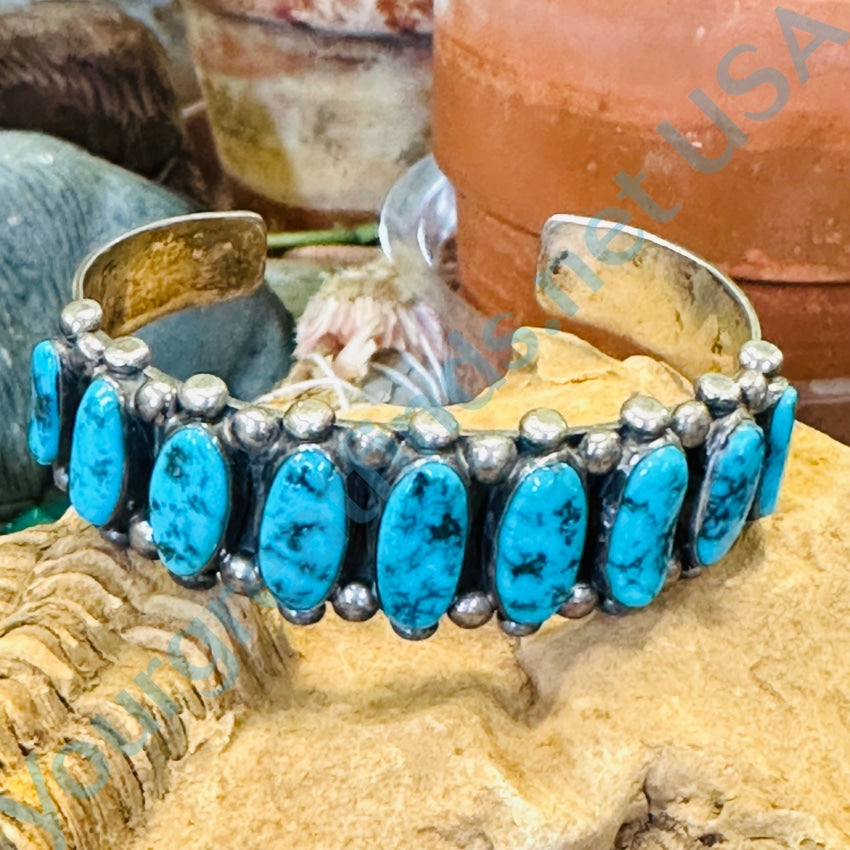 Vintage Navajo Sterling Silver Row Bracelet – Yourgreatfinds