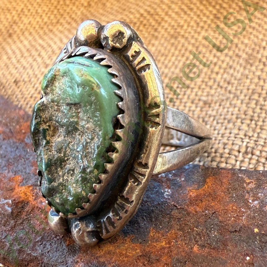 Vintage Navajo Sterling Silver Seafoam Turquoise Ring 6 1/2 ring